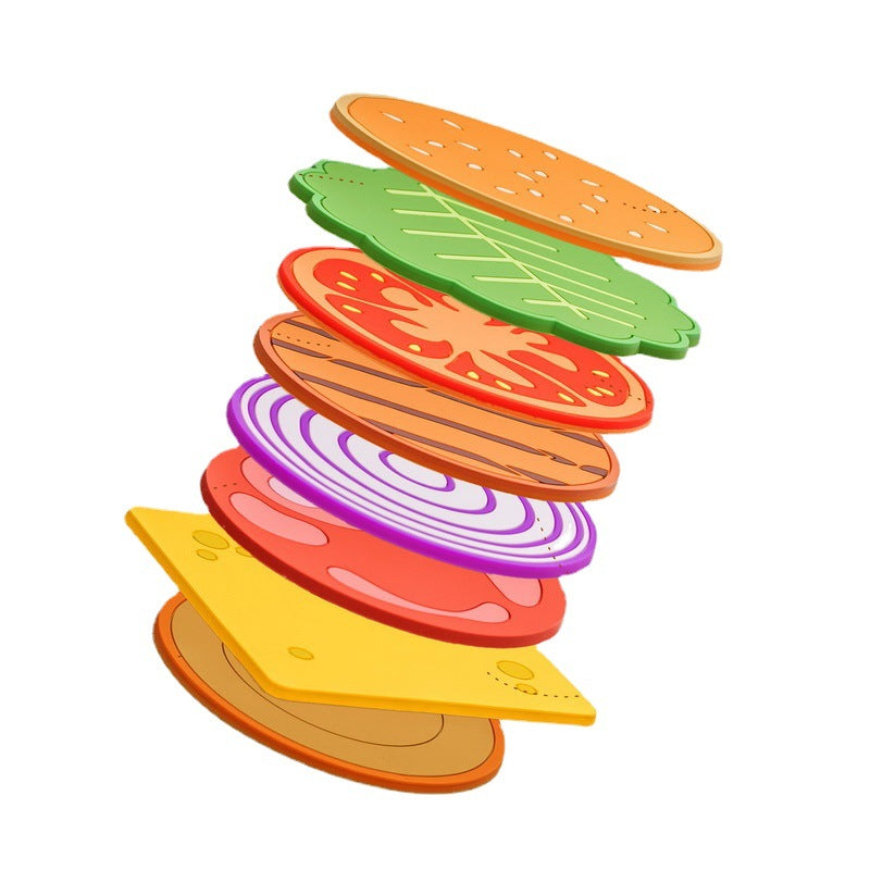 Fun Burger Shaped Thermal Coaster Set