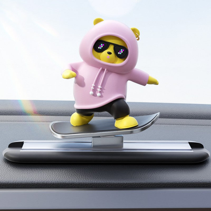 Fun Car Bear Figurine Dashboard Decoration