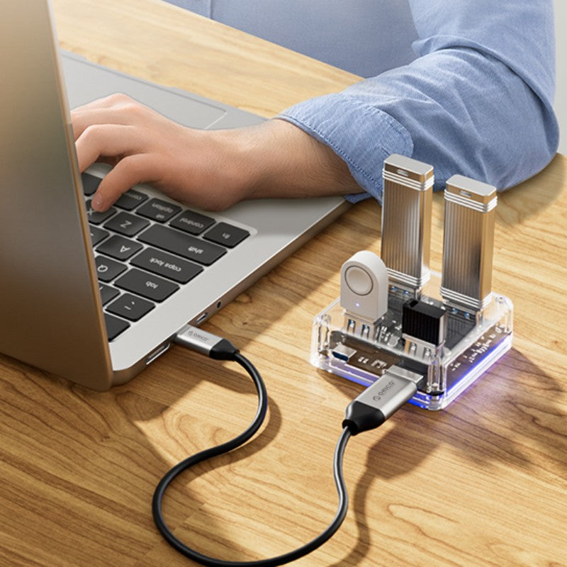 Clear Compact 4-Port USB 3.0 Hub Dock