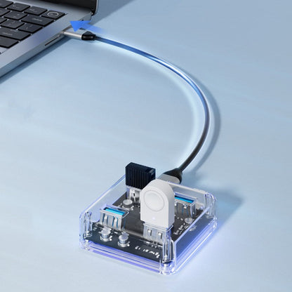 Clear Compact 4-Port USB 3.0 Hub Dock