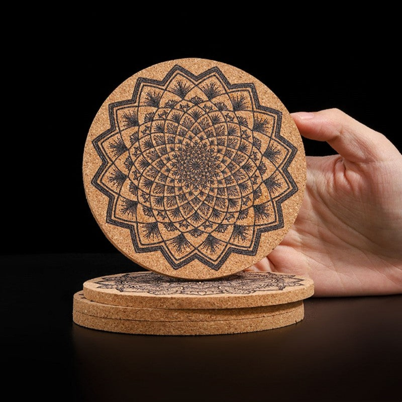Colorful Protective Cork Coasters Set of 4