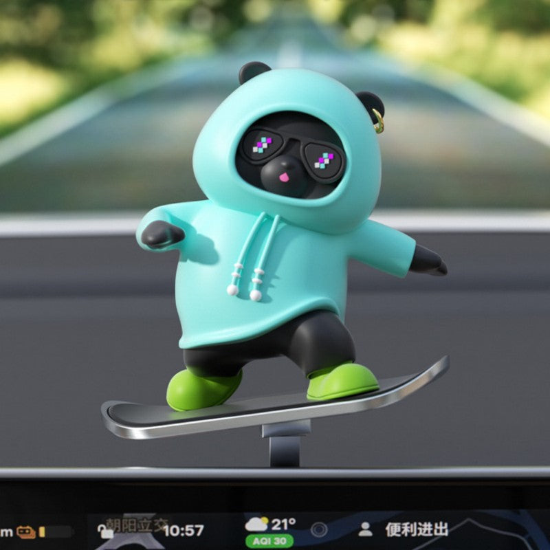 Fun Car Bear Figurine Dashboard Decoration