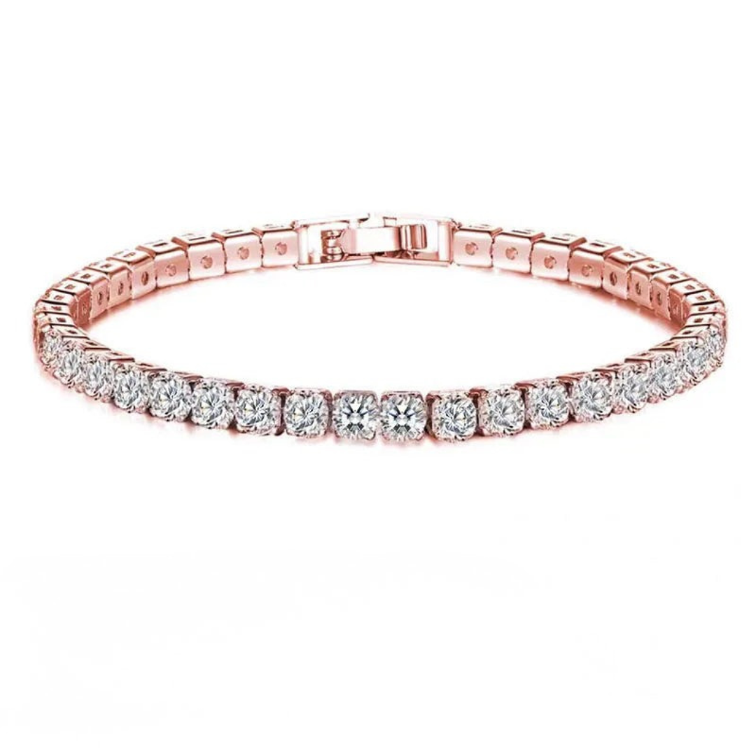 Luxurious Shining Silver Ladies Tennis Bracelet