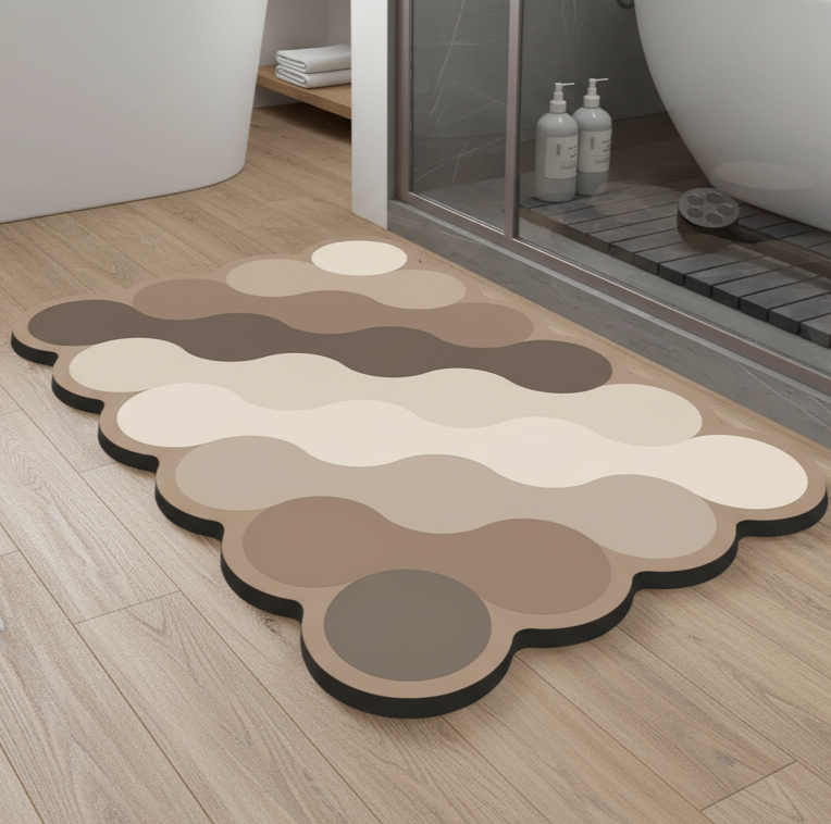 Soft Beige Bath Mat – Non Slip Quick Dry Shower Mat