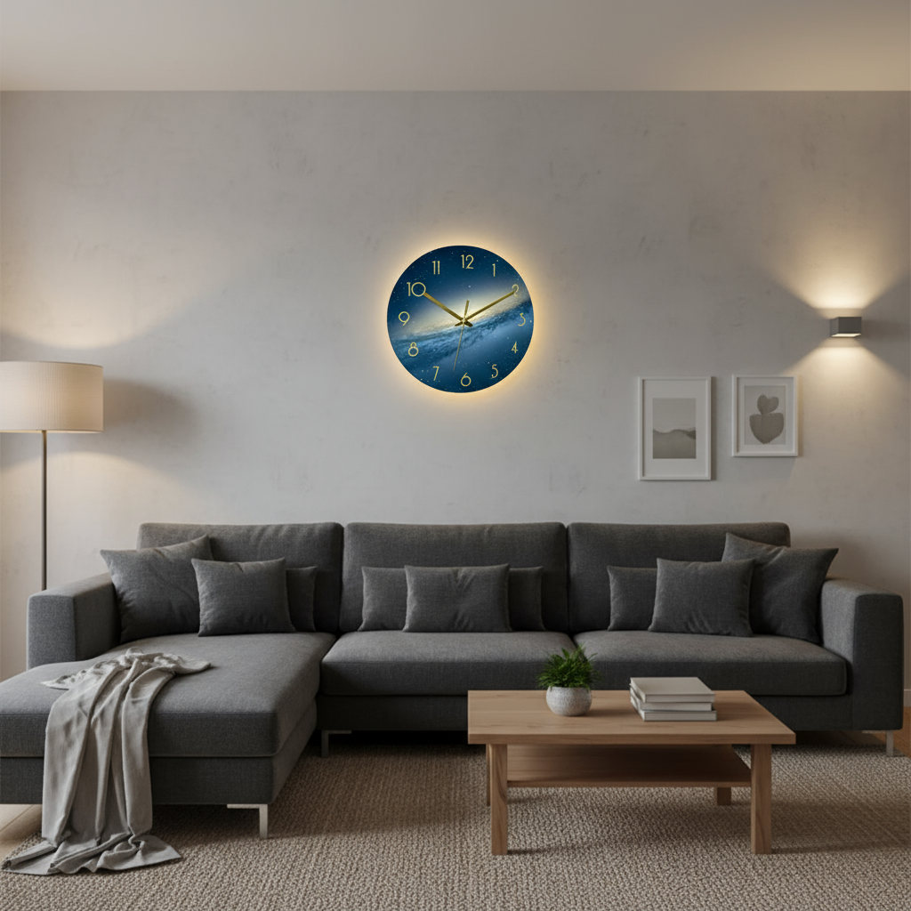 Big Clear Wall Clock - Simple Classic Home Decor