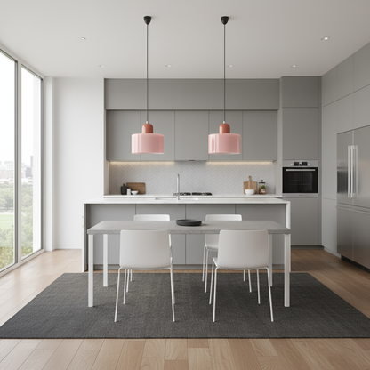 Sleek Glass Cylinder Pendant LED Light Fixture