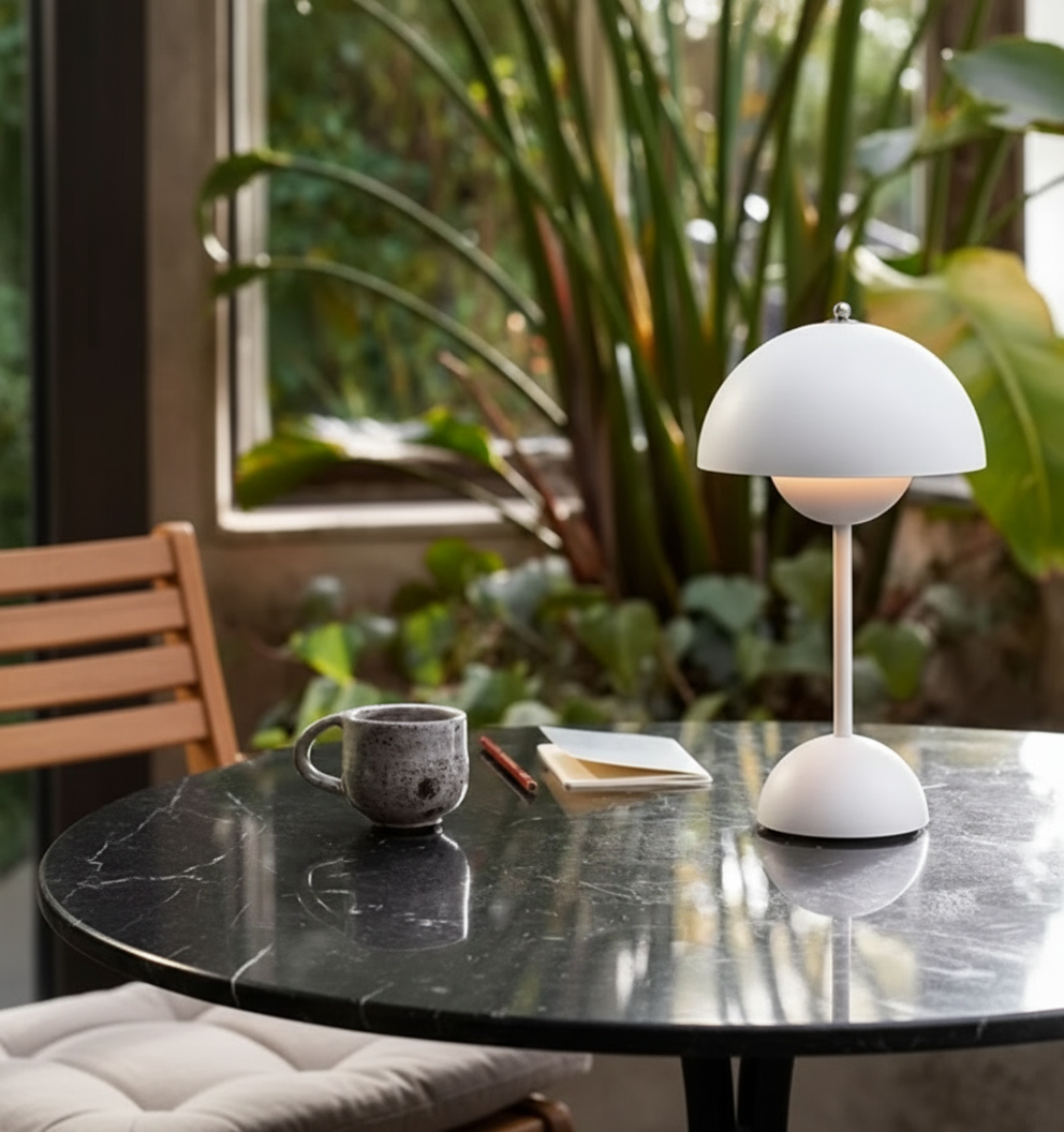 Contemporary Round Cordless LED Desk Lamp