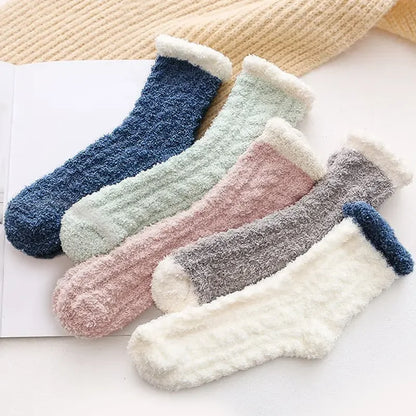Warm Fleece Lined Winter Socks 5 Pack - Fesara