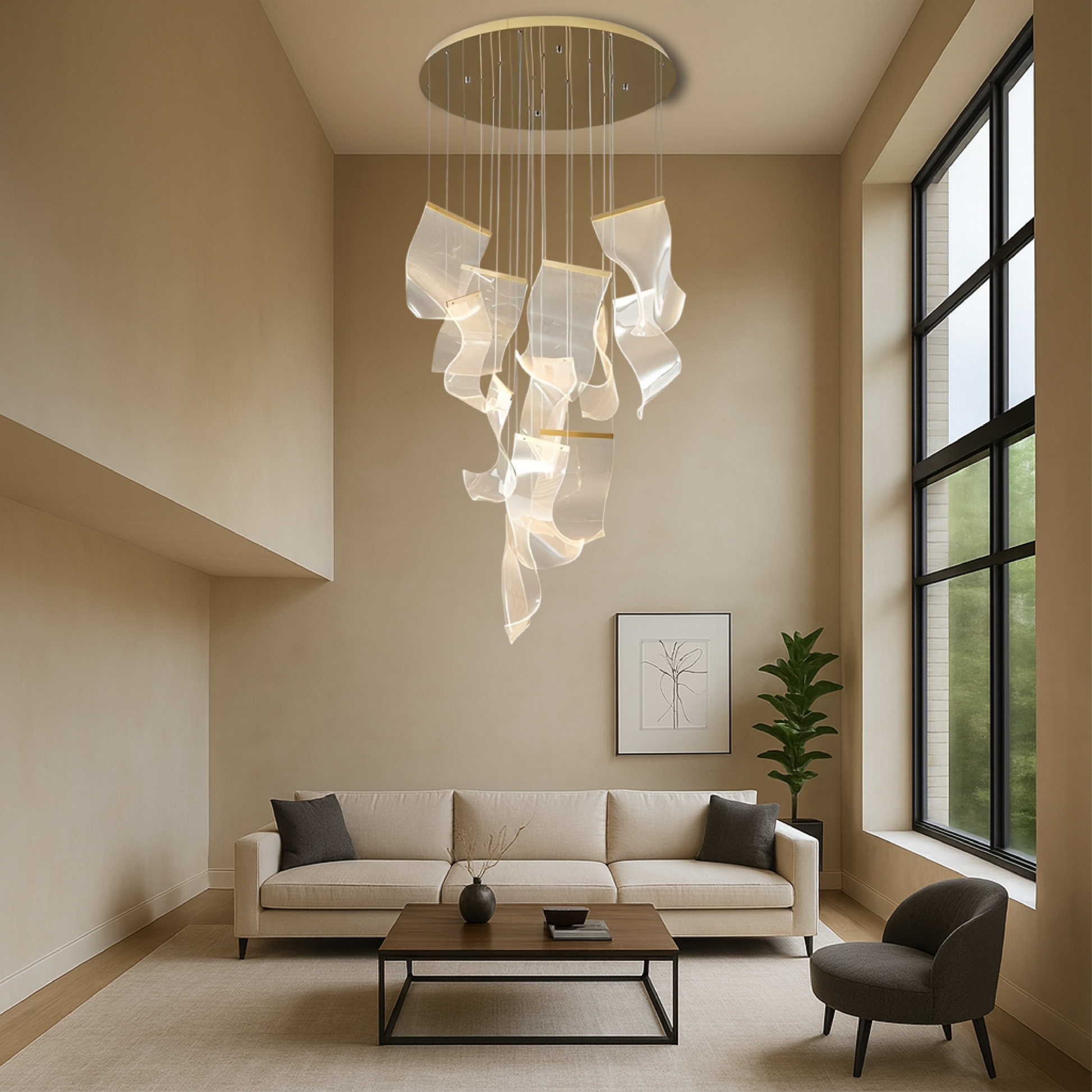 Acrylic Gold Stair Chandelier 3