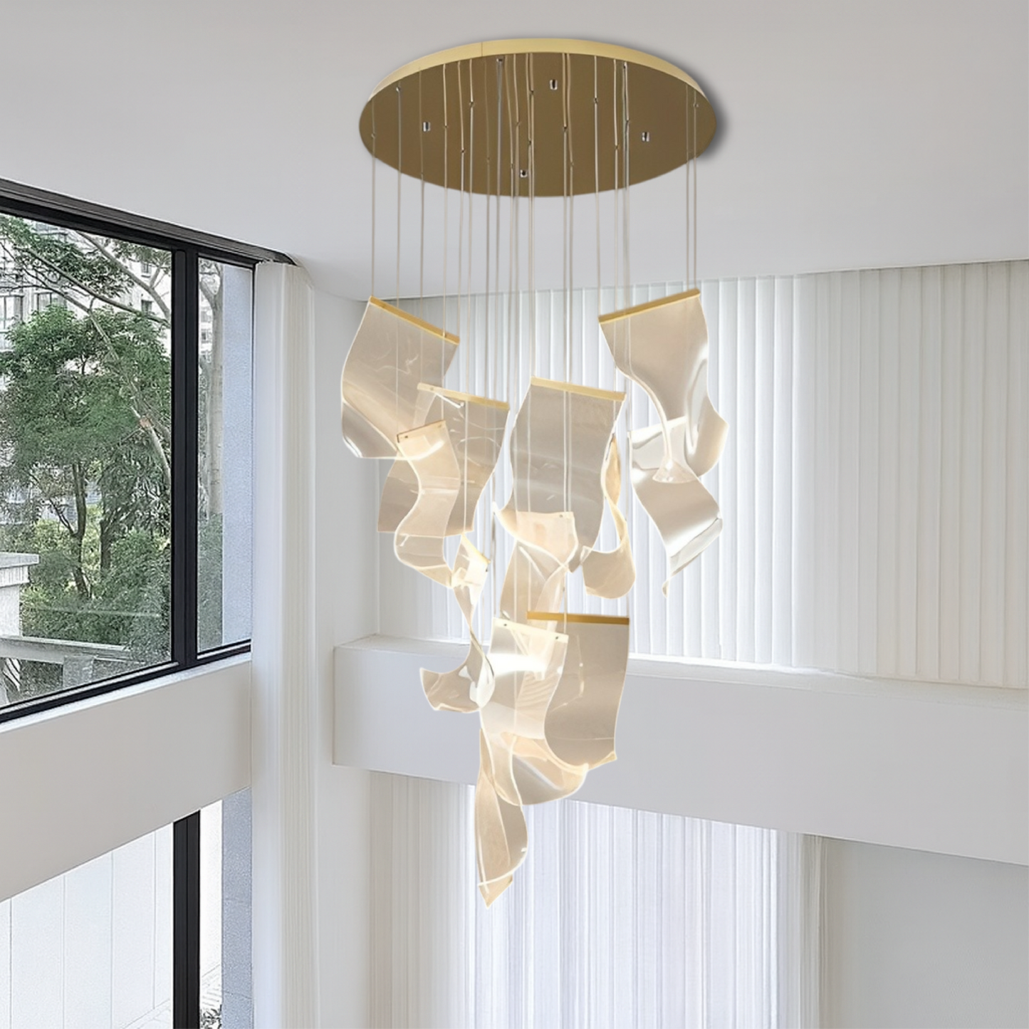 Acrylic Gold Stair Chandelier 5