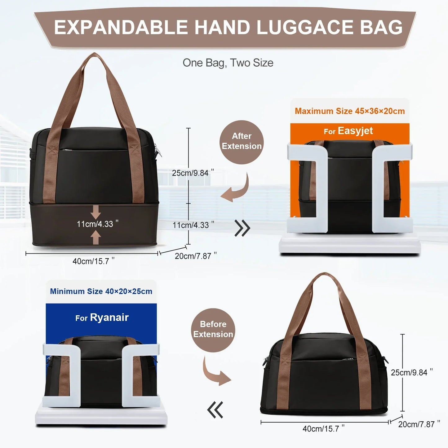 Compact Lightweight Carry On Travel Bag