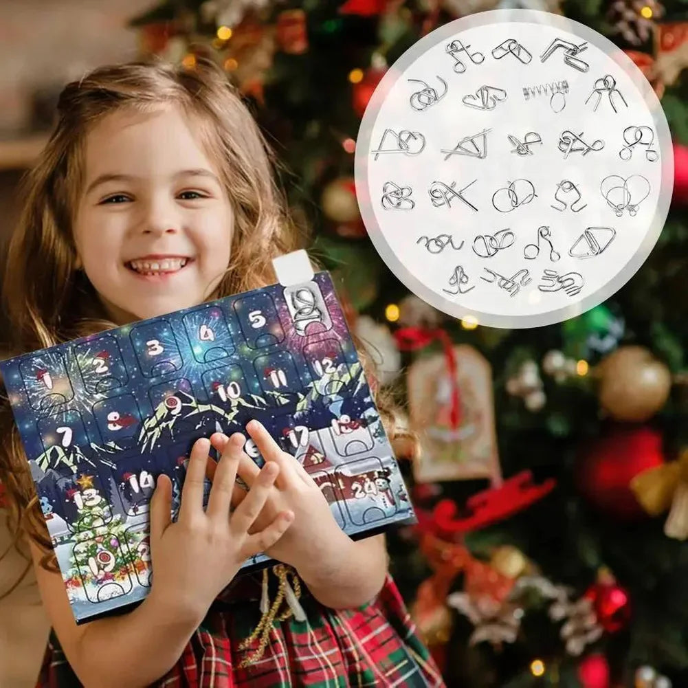 AdventPuzzle | Engaging Educational Metal Advent Calendar with 24 Puzzles 1