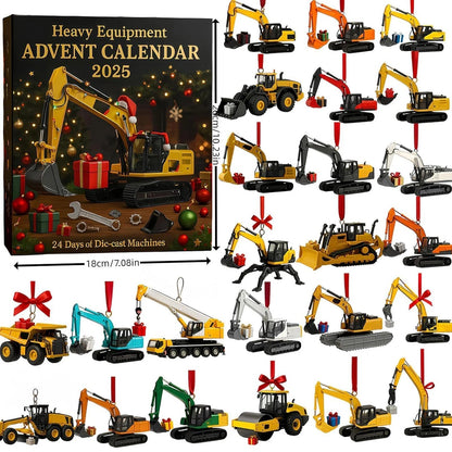 Fun Kids Countdown Calendar with Toy Trucks Ornaments