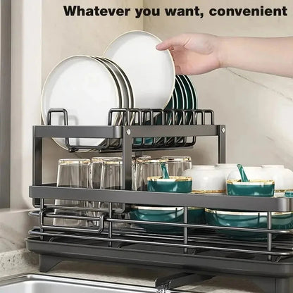 Compact Folding Metal Dish Rack