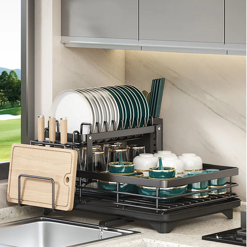 Compact Folding Metal Dish Rack - Fesara