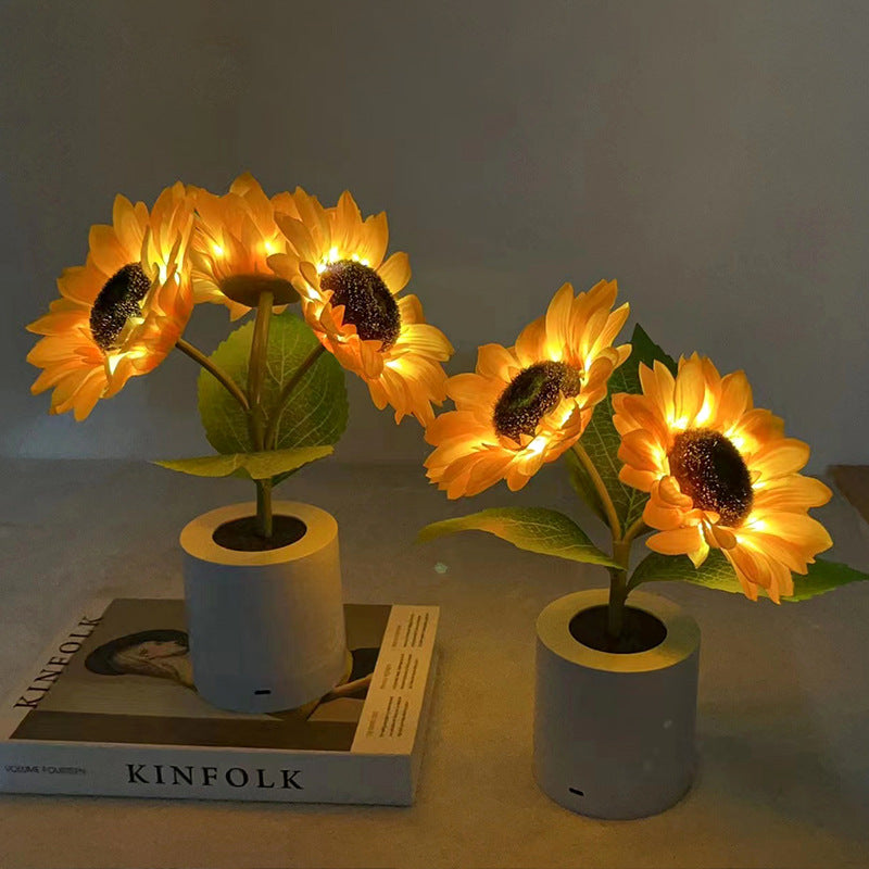 Bright Floral Desk Table Lamp