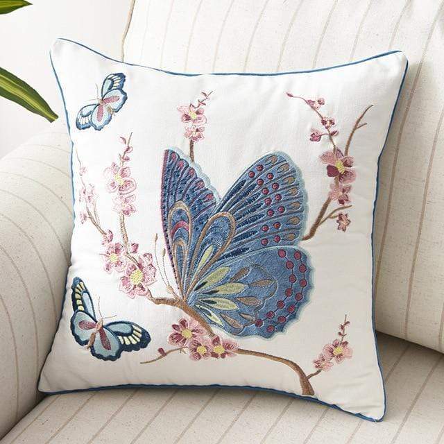 Rustic Embroidered Country Cushion