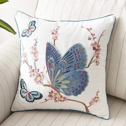 Rustic Embroidered Country Cushion