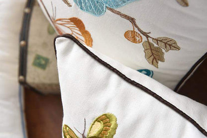 Rustic Embroidered Country Cushion