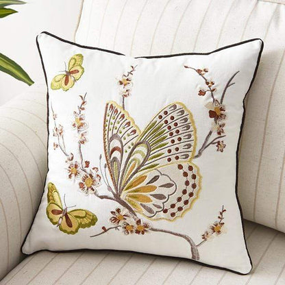 Rustic Embroidered Country Cushion