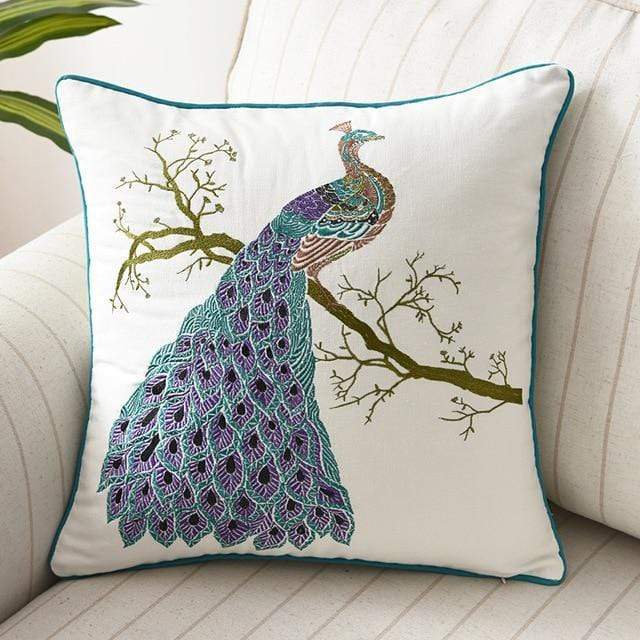 Rustic Embroidered Country Cushion