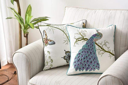 Rustic Embroidered Country Cushion