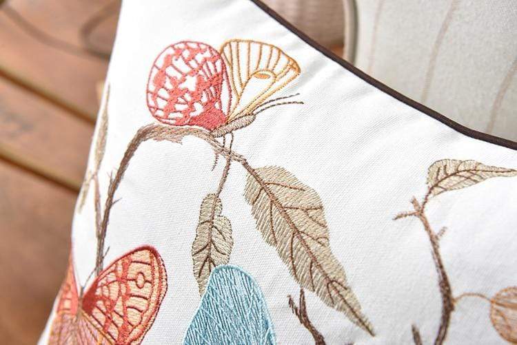 Rustic Embroidered Country Cushion