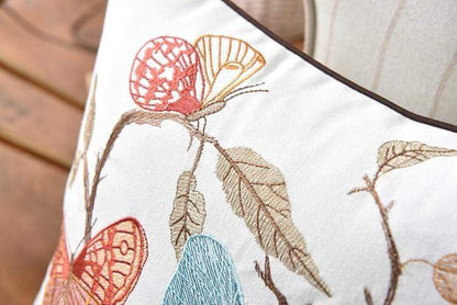 Rustic Embroidered Country Cushion
