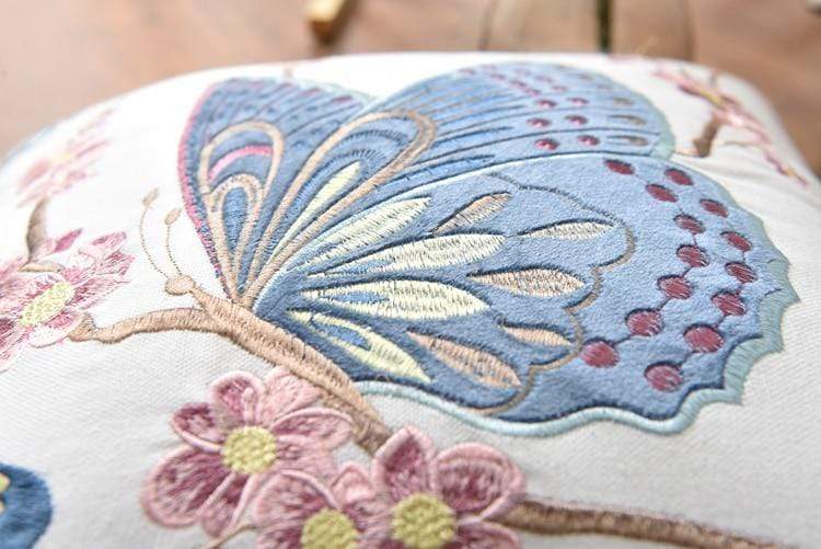 Rustic Embroidered Country Cushion