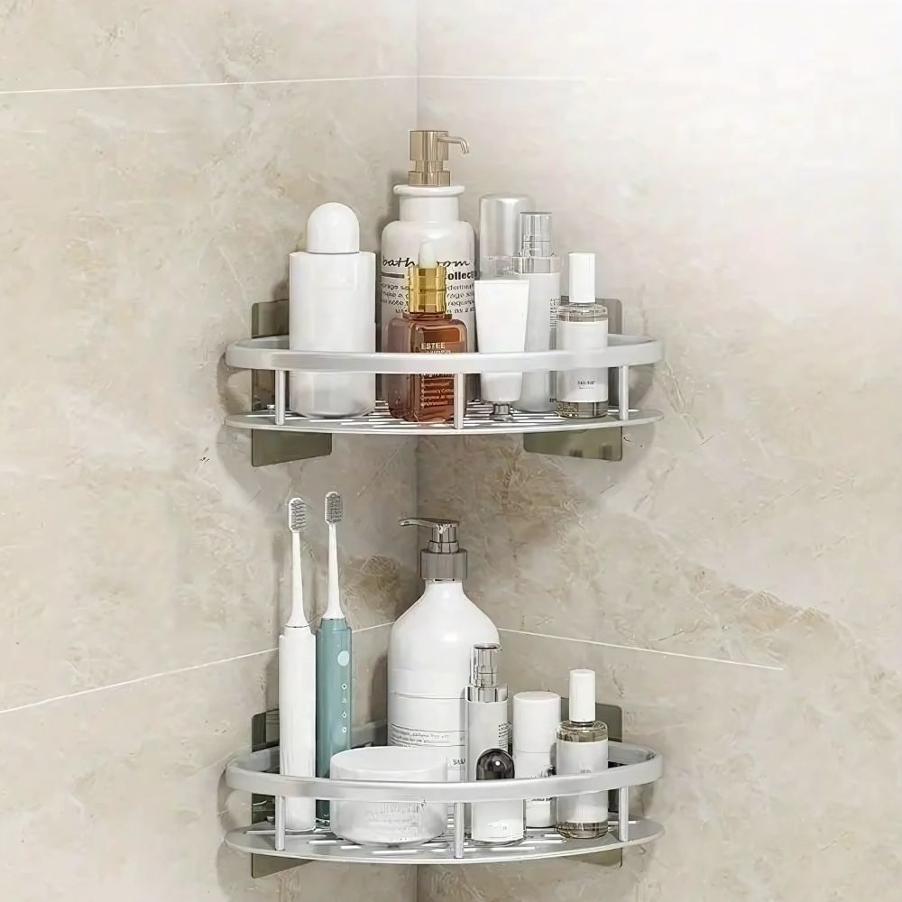 Slim Aluminum Curved Shower Organizer
