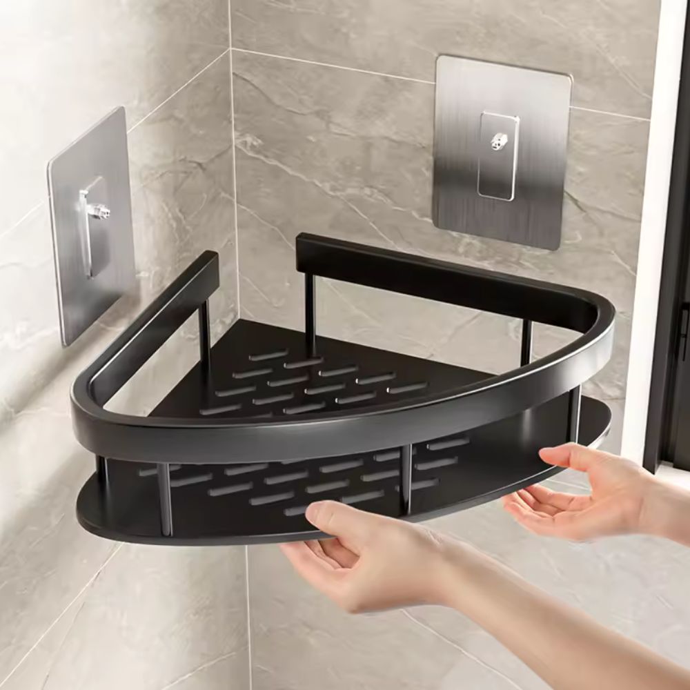 Slim Aluminum Curved Shower Organizer