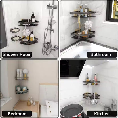 Slim Aluminum Curved Shower Organizer