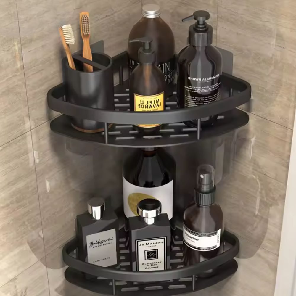 Slim Aluminum Curved Shower Organizer
