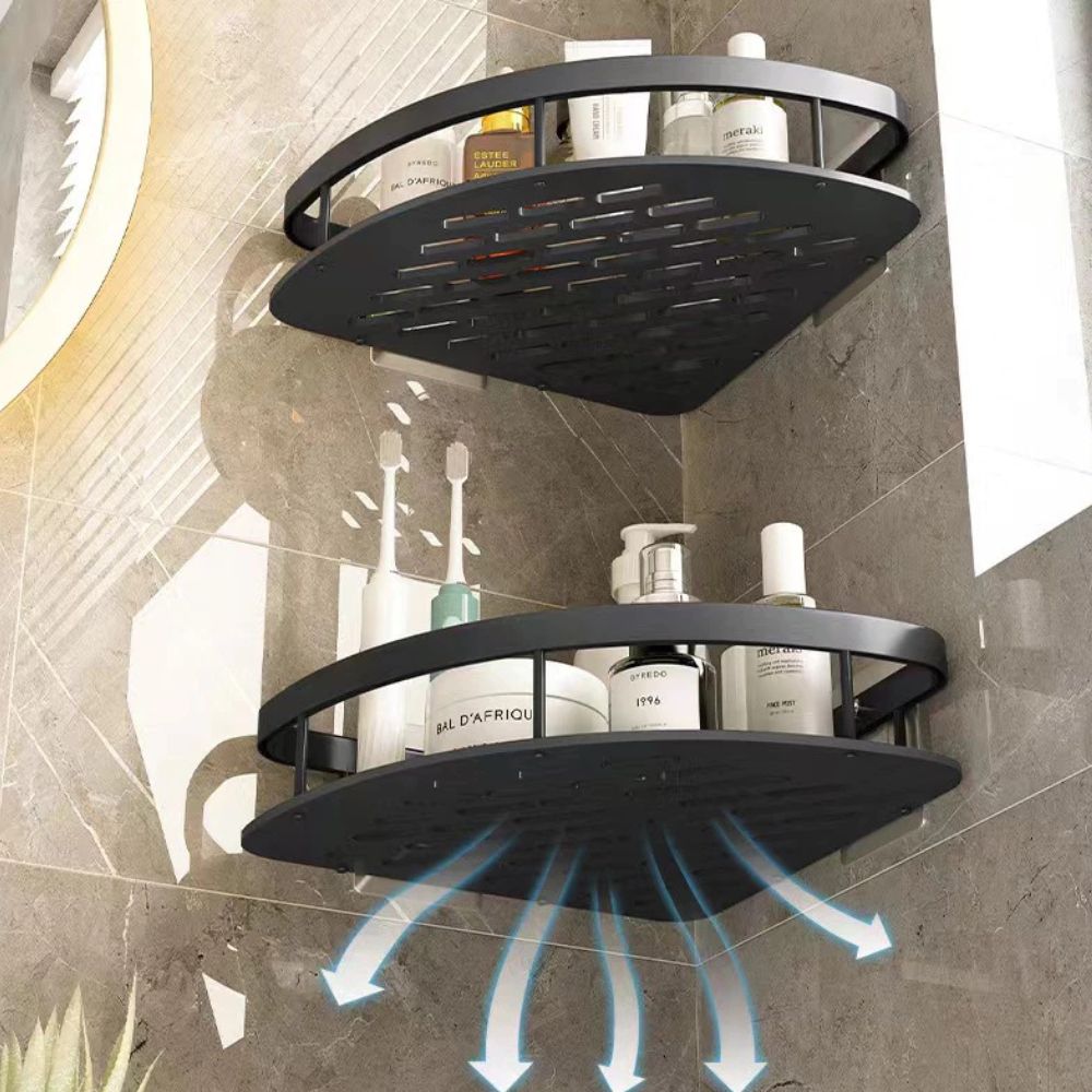 Slim Aluminum Curved Shower Organizer