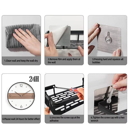 Slim Aluminum Curved Shower Organizer