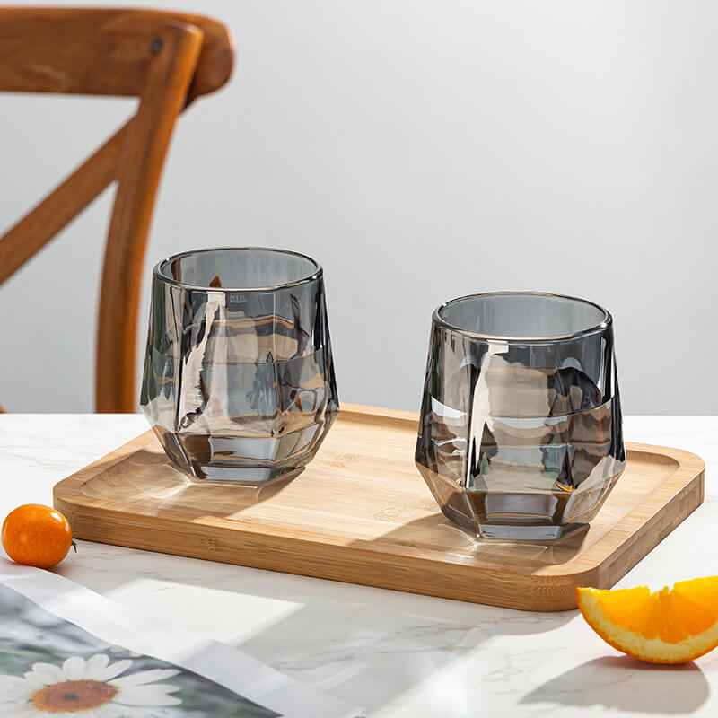 Warm Amber Glass Tumbler Cups