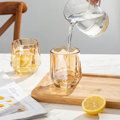 Warm Amber Glass Tumbler Cups