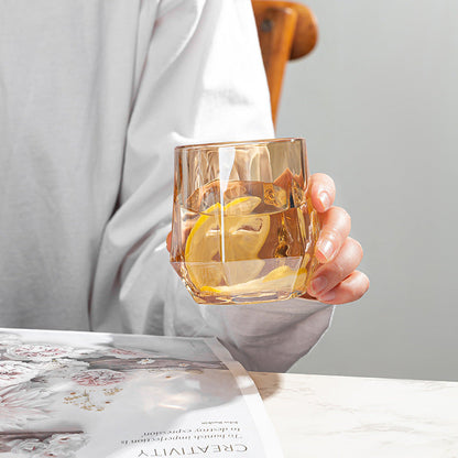 Warm Amber Glass Tumbler Cups