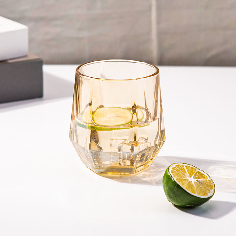 Warm Amber Glass Tumbler Cups