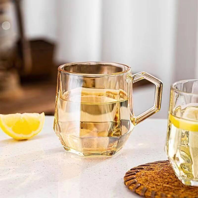 Warm Amber Glass Tumbler Cups