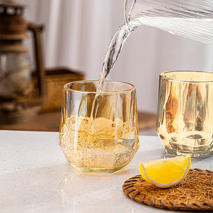 Warm Amber Glass Tumbler Cups