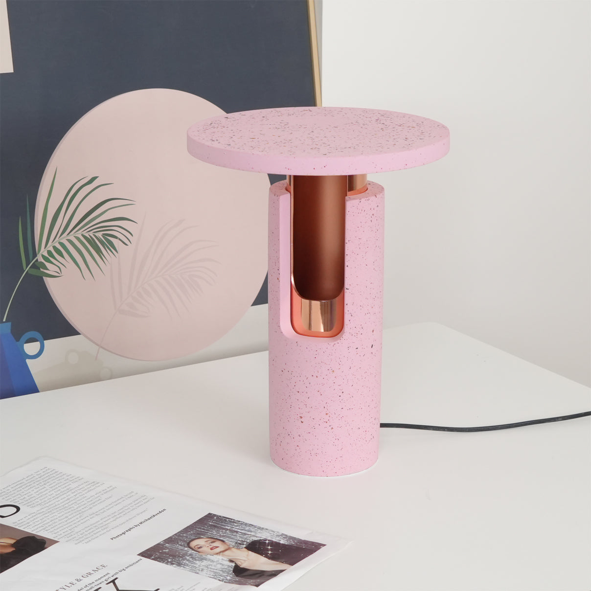 Cozy Amber Glass Table Lamp with Soft Warm Glow