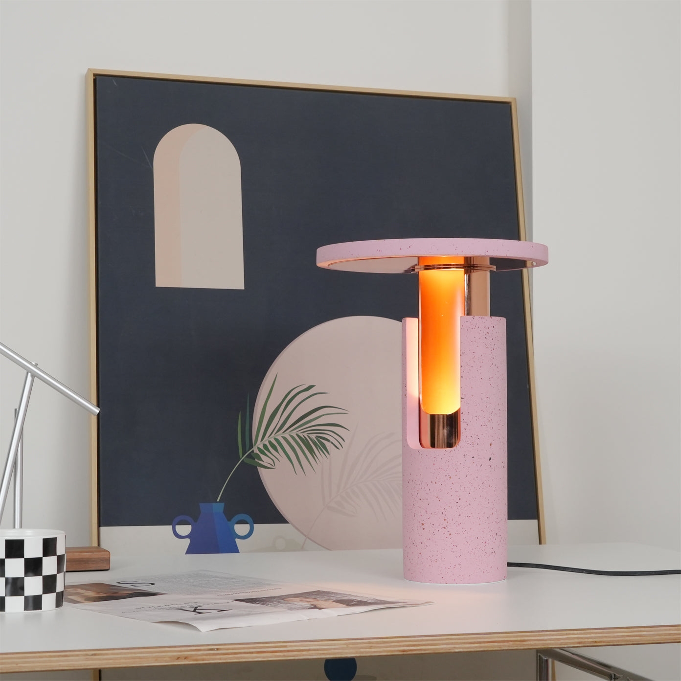 Cozy Amber Glass Table Lamp with Soft Warm Glow