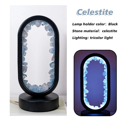 Elegant Glass Oval Desk Lamp with LED Light