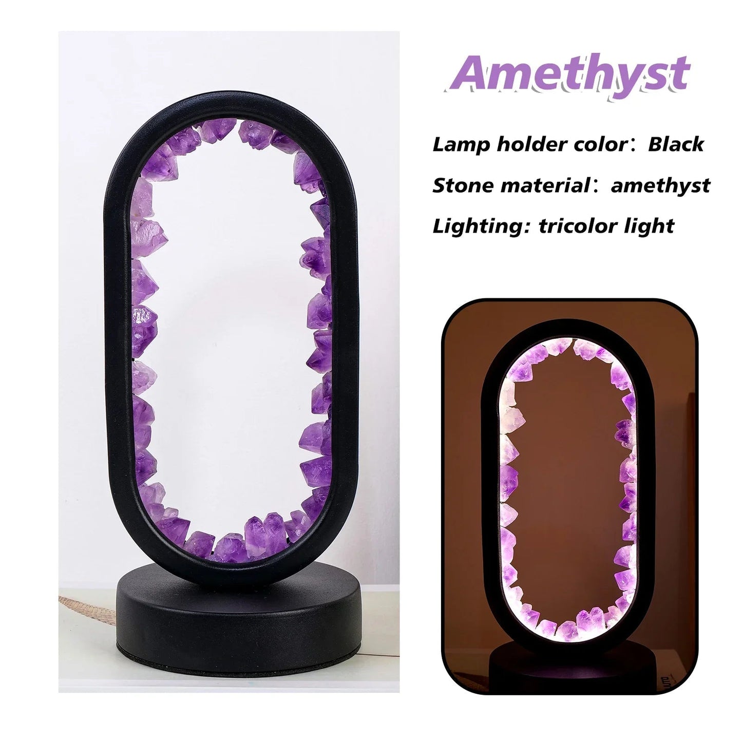 Elegant Glass Oval Desk Lamp with LED Light