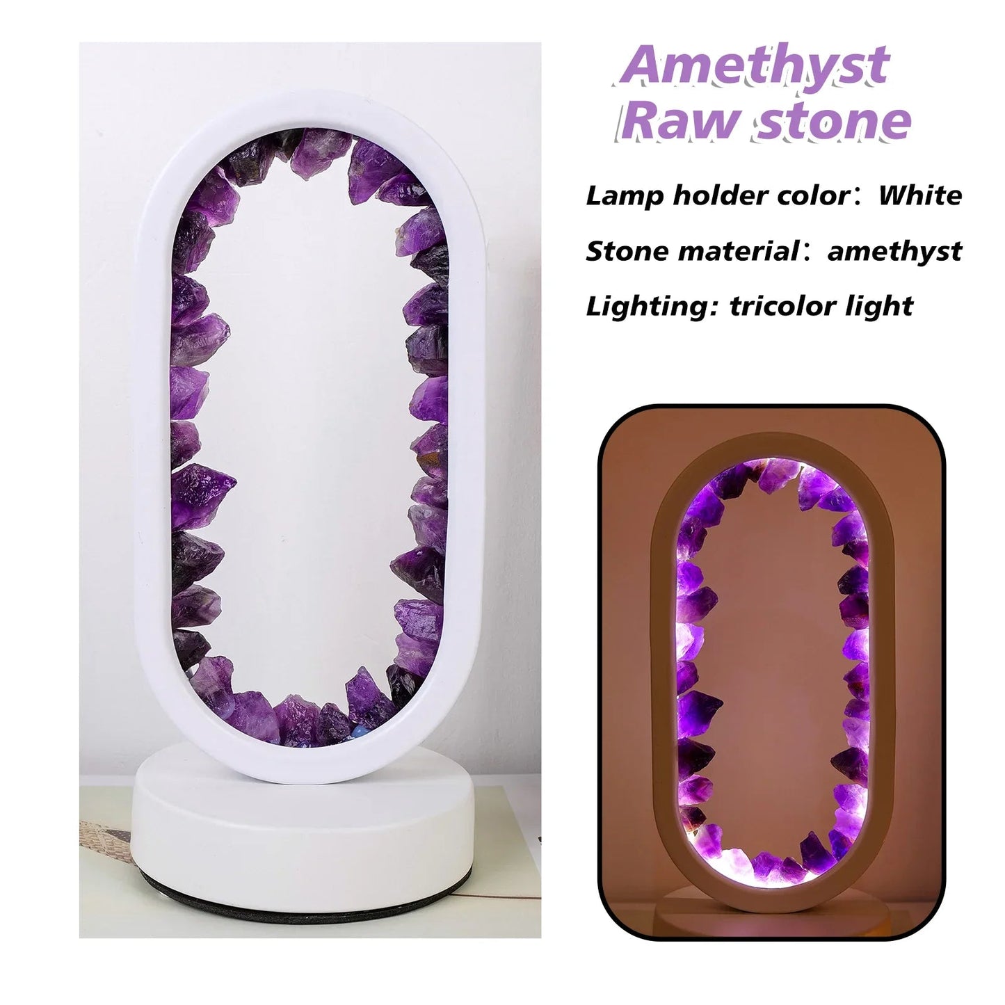 Elegant Glass Oval Desk Lamp with LED Light