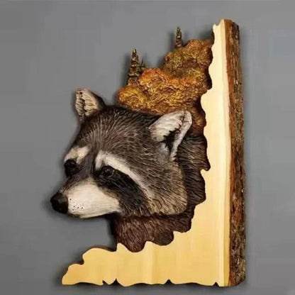 Natural Wood Animal Wall Art Decor Piece