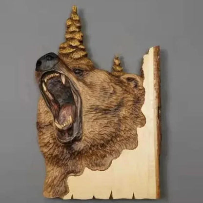 Natural Wood Animal Wall Art Decor Piece