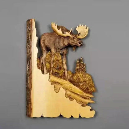 Natural Wood Animal Wall Art Decor Piece