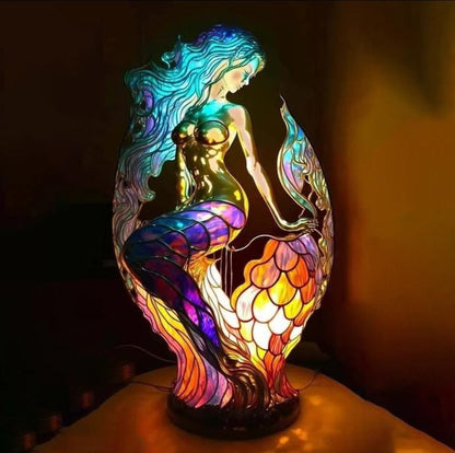 Colorful Stained Glass Animal Table Lamp